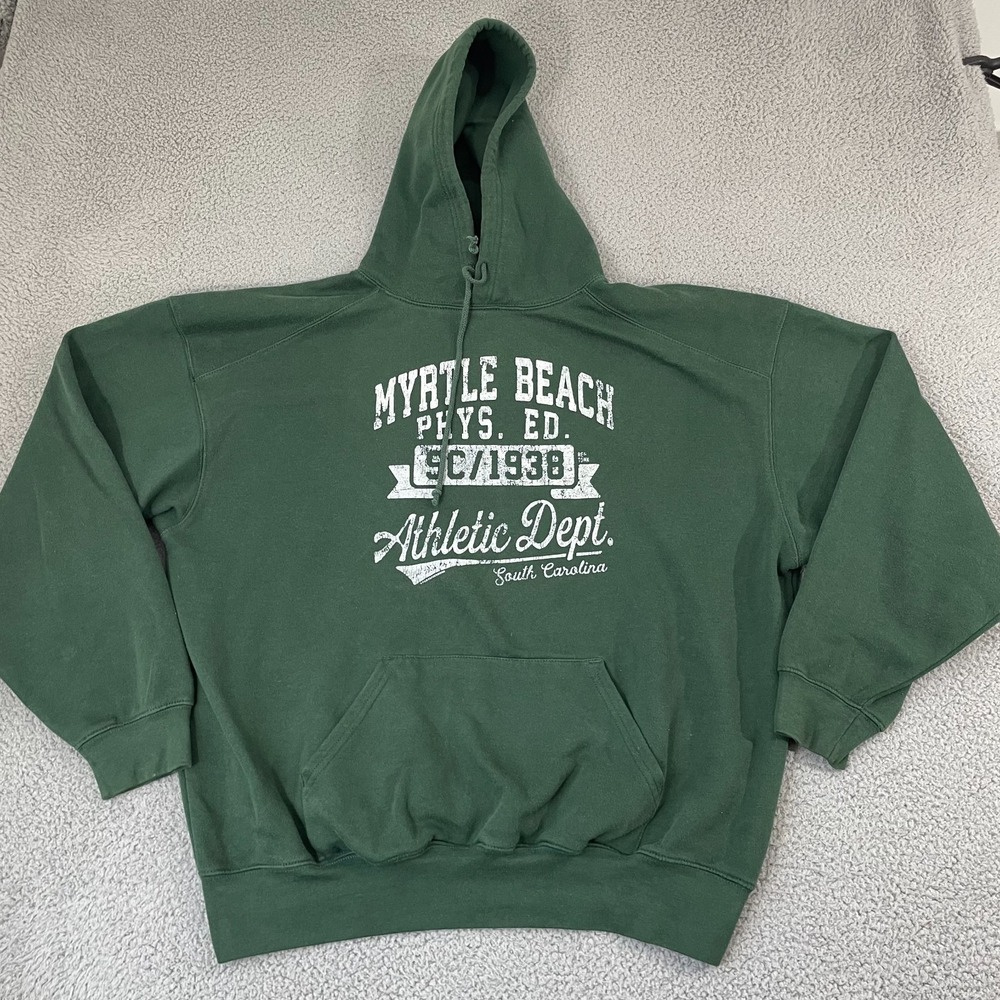 Myrtle Beach Phys. ED. Hoodie Men 2XL Green Badger Sport South Carolina Pullover
